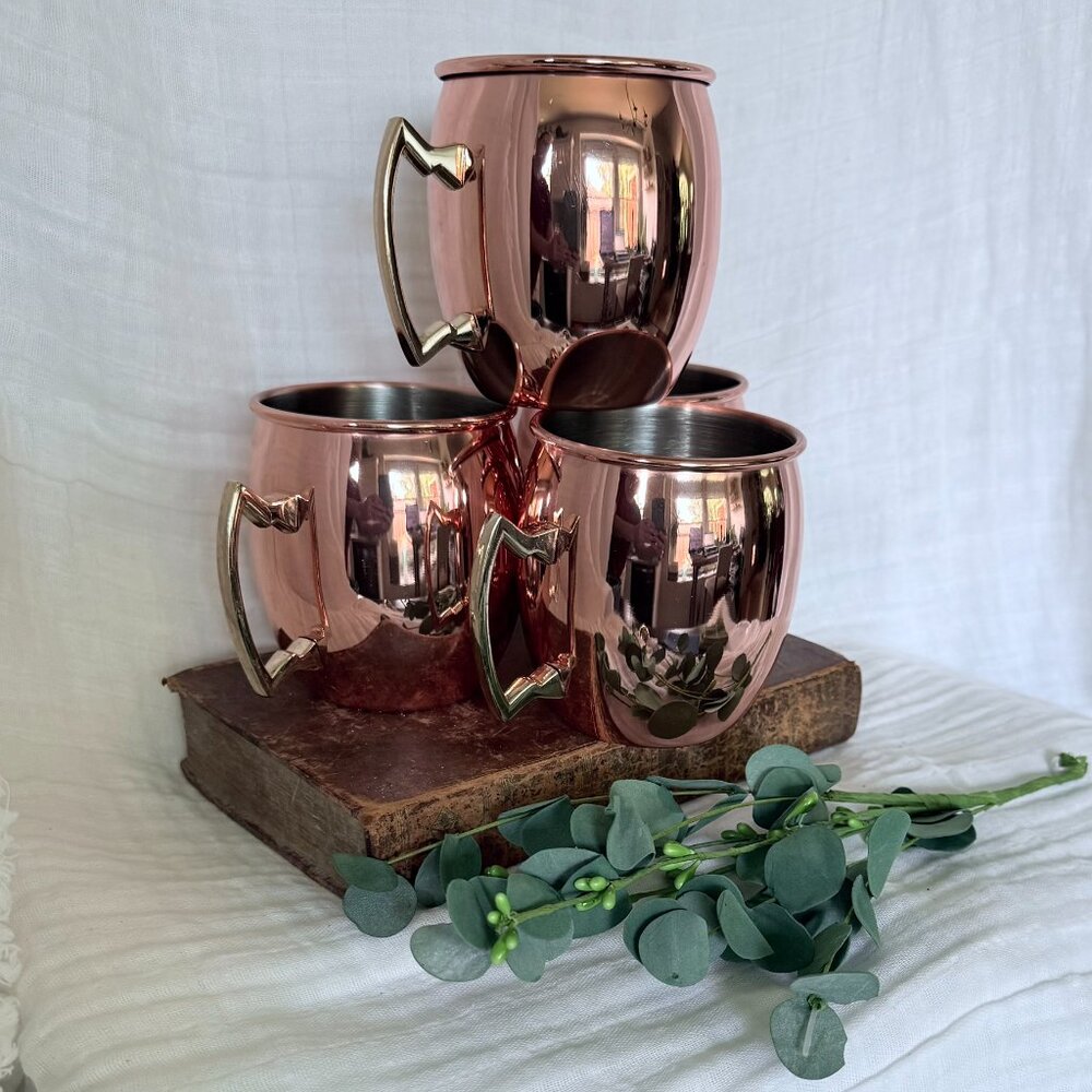 Set of 4 EcoOne Copper Mugs - 16 oz | Moscow Mule Mugs | New